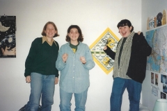 Kat Guidi (Meyer), Kelly Blank, Jenn Phillips Bacher Jan 1997 Go Packers! 001